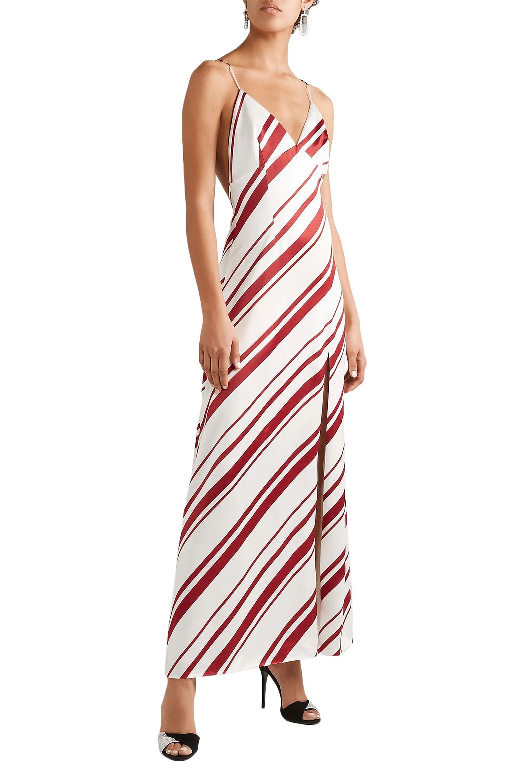 RACIL Elvira striped satin-twill maxi dress