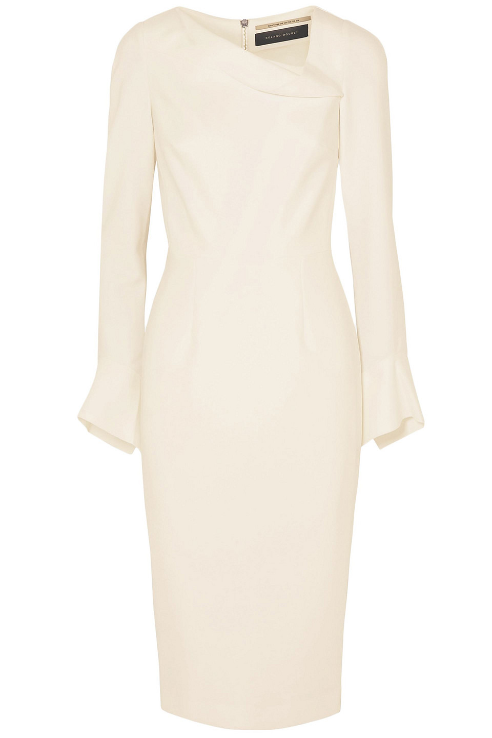 roland mouret - liman fluted crepe dress - white - uk 16