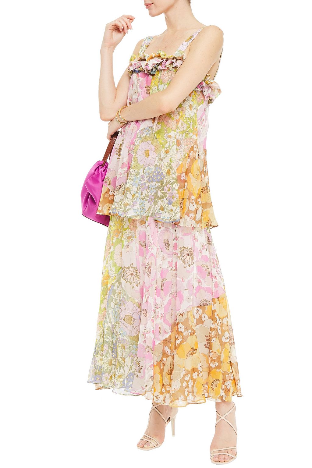 ZIMMERMANN Super Eight layered floral-print cotton and silk-blend voile maxi dress