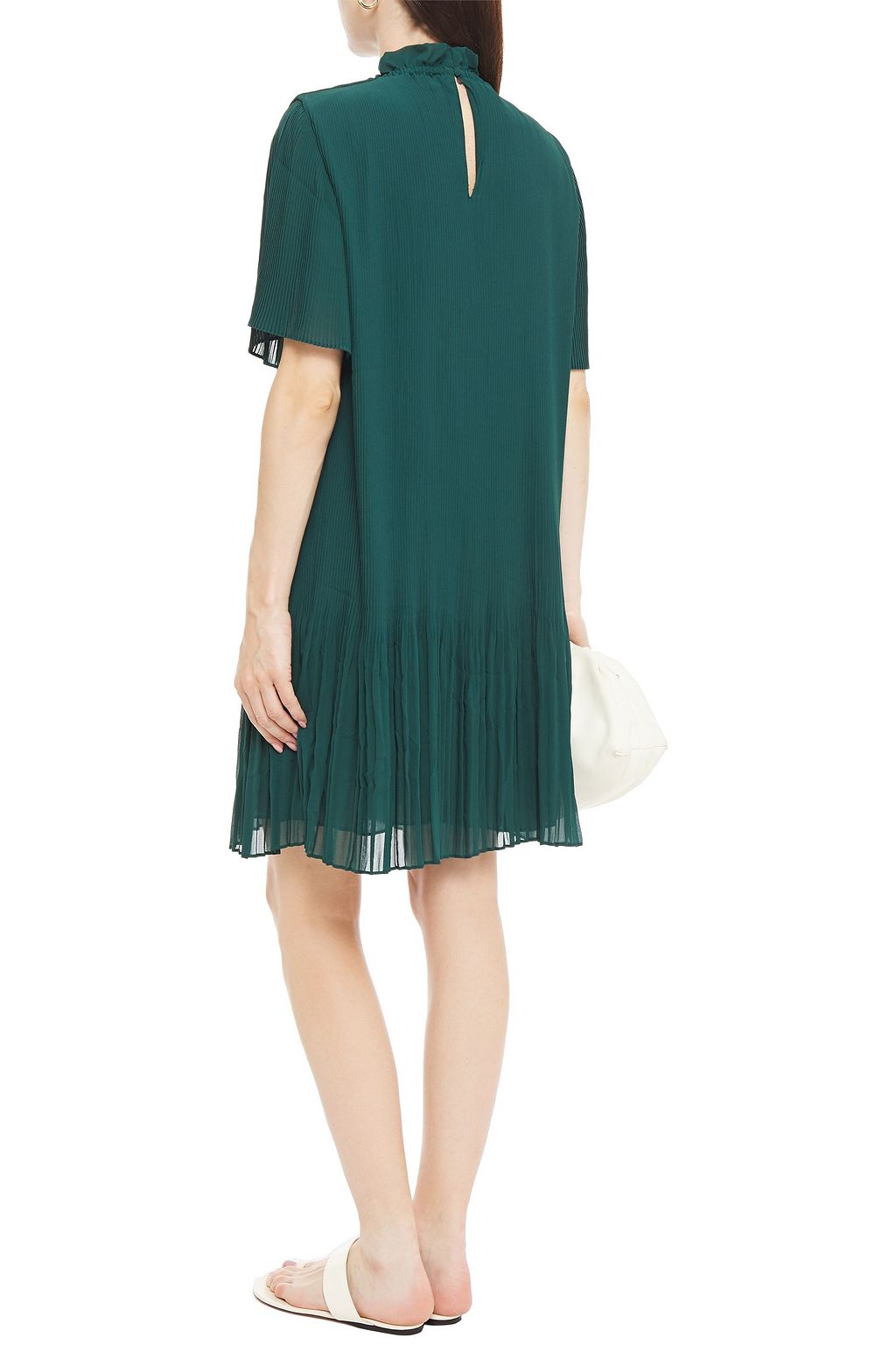 SAMSØE Φ SAMSØE Malie Kleid aus plissiertem Chiffon mit Rüschenbesatz