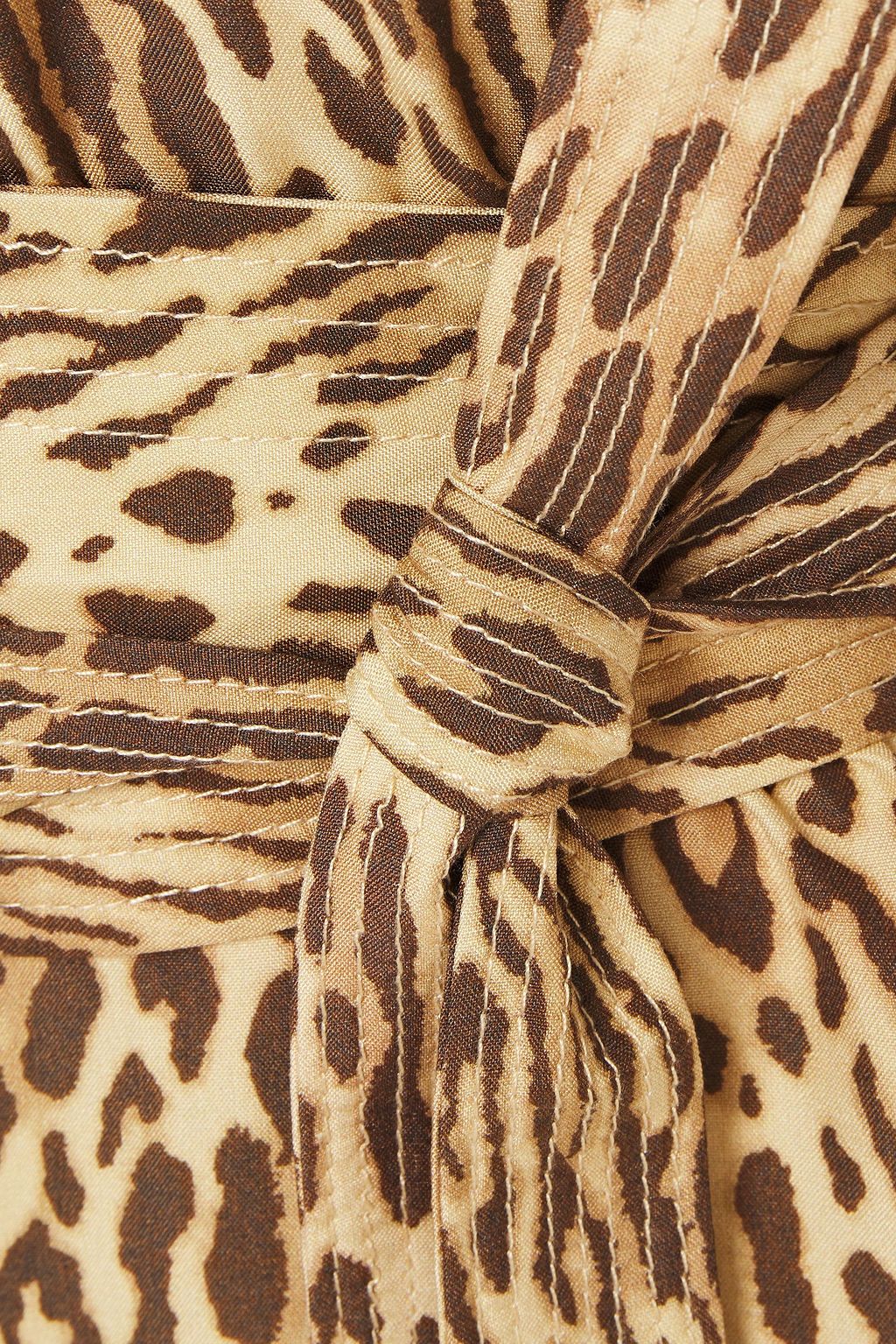 ZIMMERMANN Belted leopard-print silk crepe de chine tunic