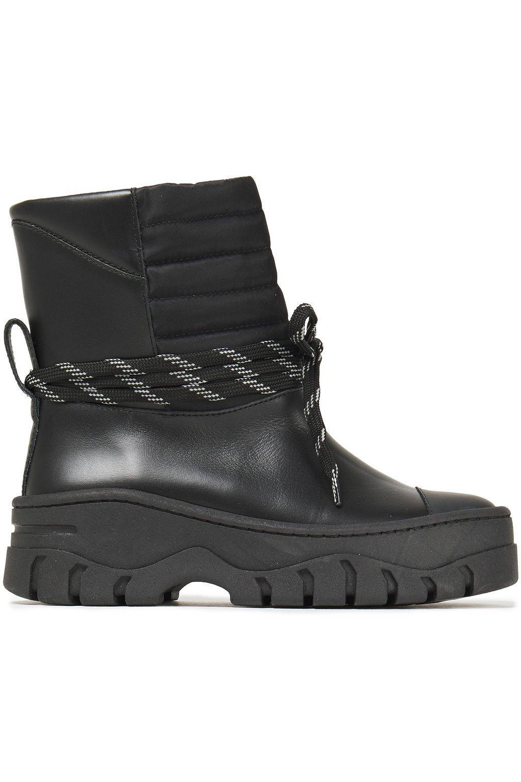 Ganni quilted shell and leather platform boots Clearance