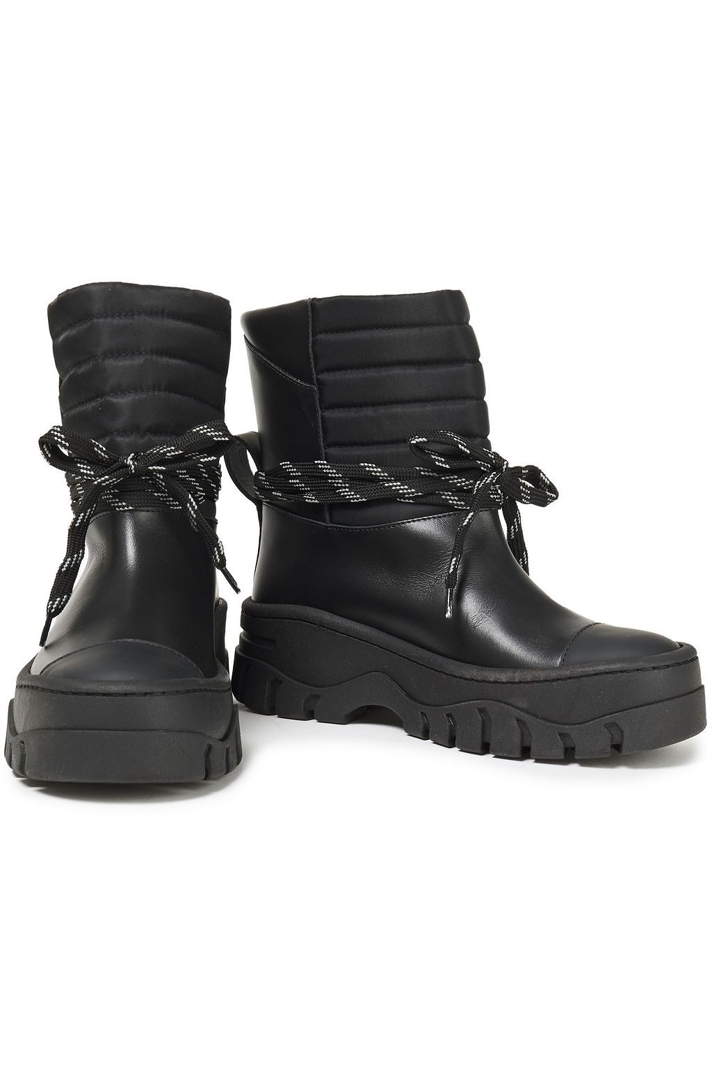 Ganni quilted shell and leather platform boots Clearance