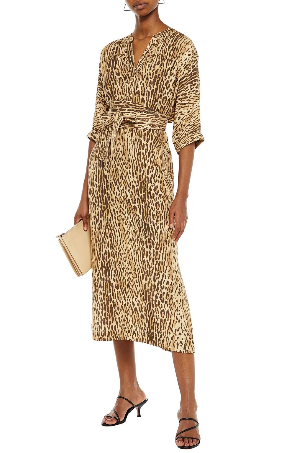 ZIMMERMANN Espionage belted silk crepe de chine midi dress