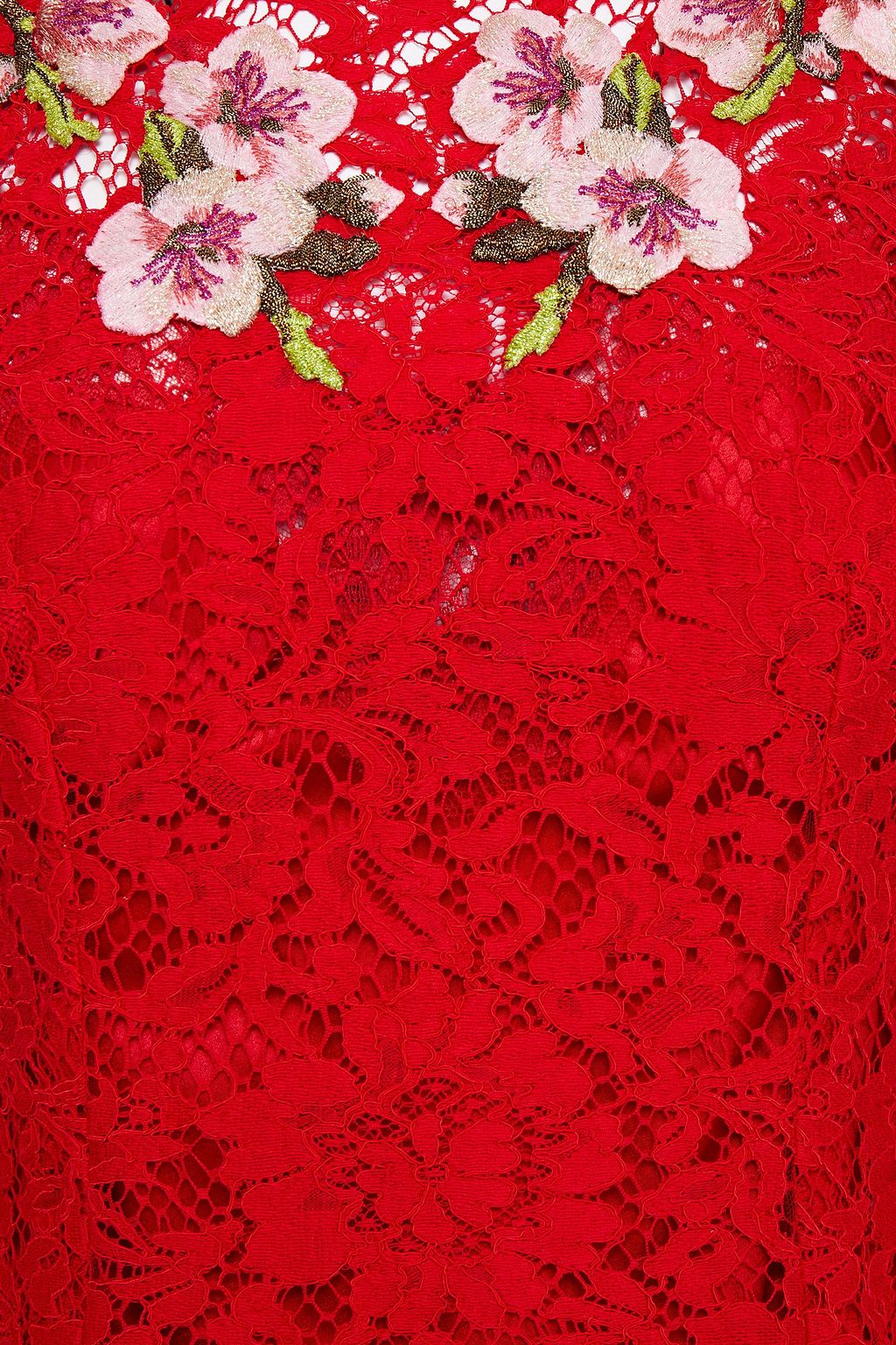 DOLCE&GABBANA Floral-appliquéd cotton-blend corded lace top