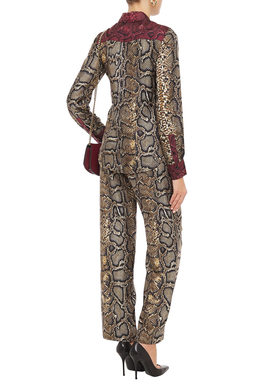 silk snake print shirt
