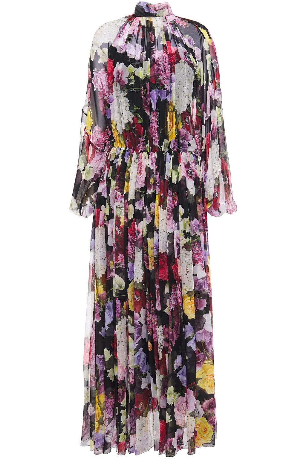 DOLCE & GABBANA Gathered floral-print silk-chiffon maxi dress | THE OUTNET