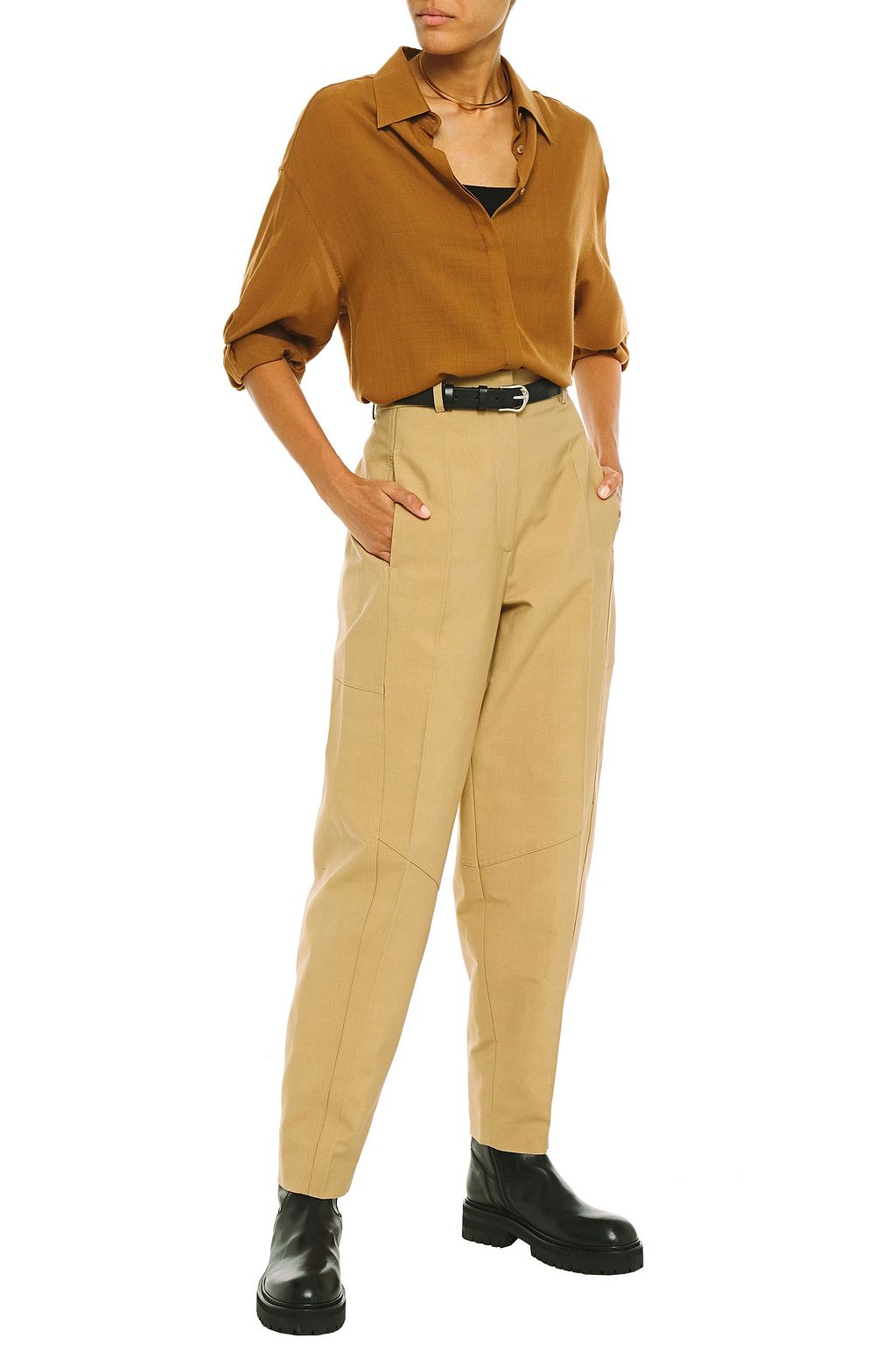 VICTORIA BECKHAM Cotton-blend canvas tapered pants