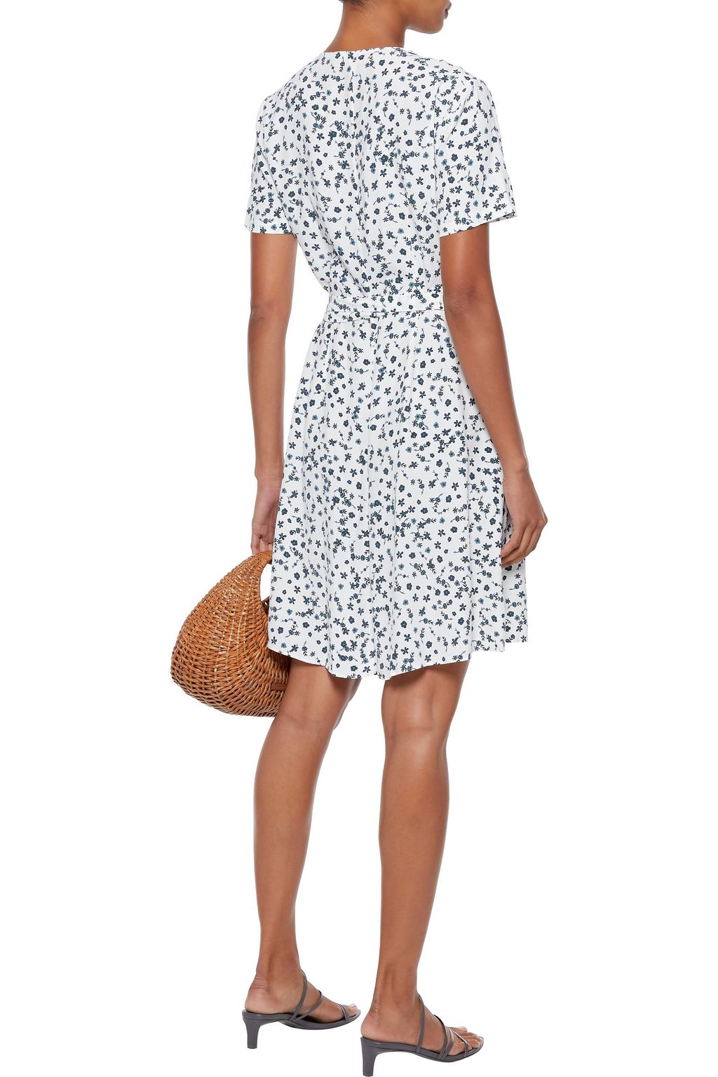 DIANE VON FURSTENBERG Saville gestreiftes Mini-Wickelkleid aus Crêpe de Chine