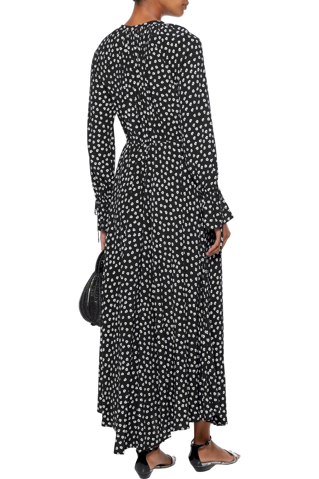 DIANE VON FURSTENBERG Imogen gathered floral-print crepe de chine maxi ...