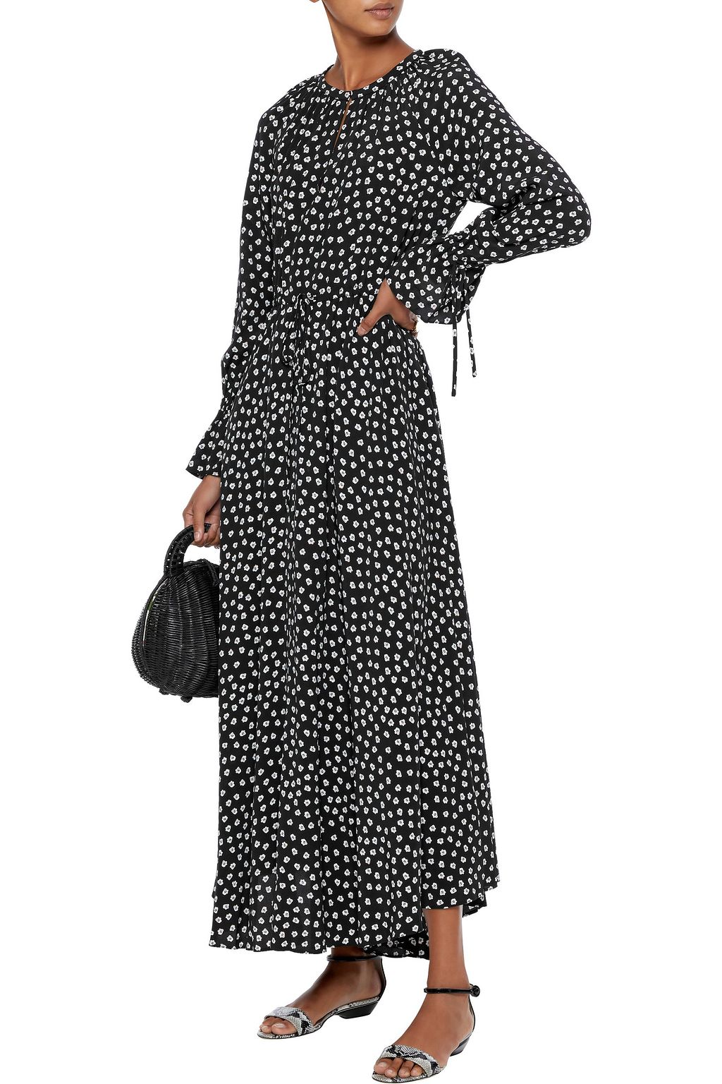 DIANE VON FURSTENBERG Imogen gathered floral-print crepe de chine maxi dress