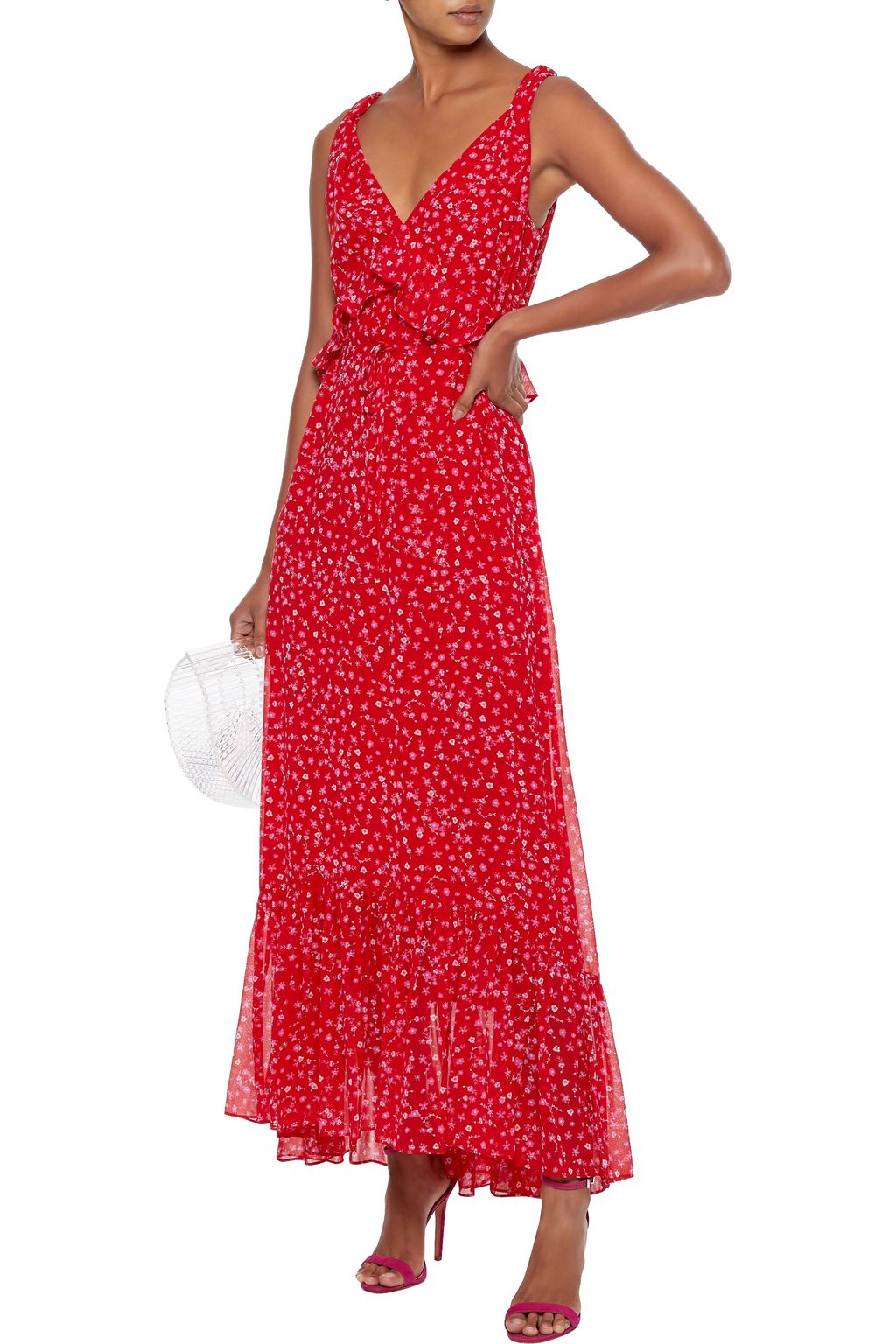 DIANE VON FURSTENBERG Misha ruffle-trimmed floral-print chiffon maxi dress