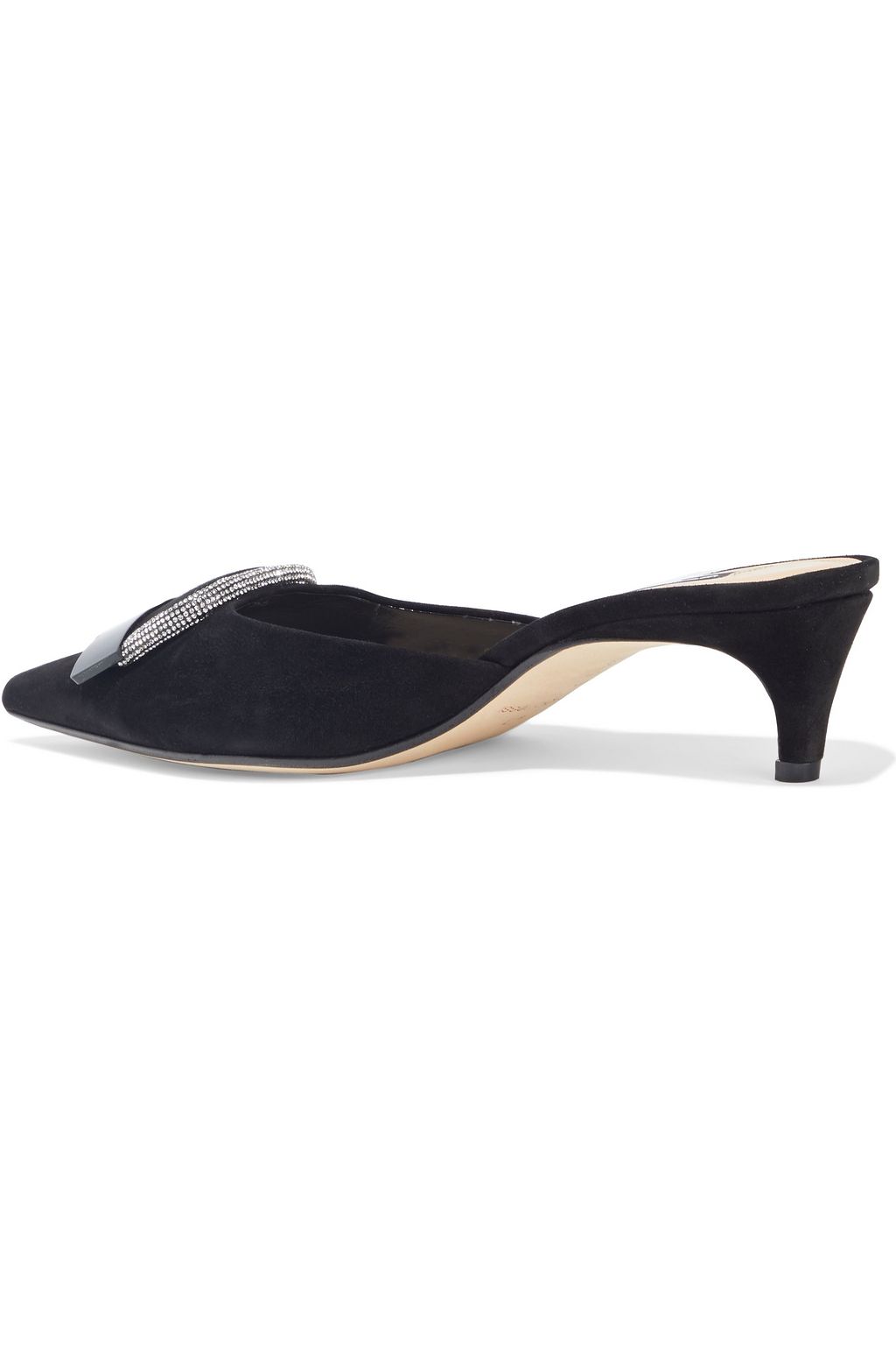 SERGIO ROSSI SR1 45 crystal-embellished suede mules