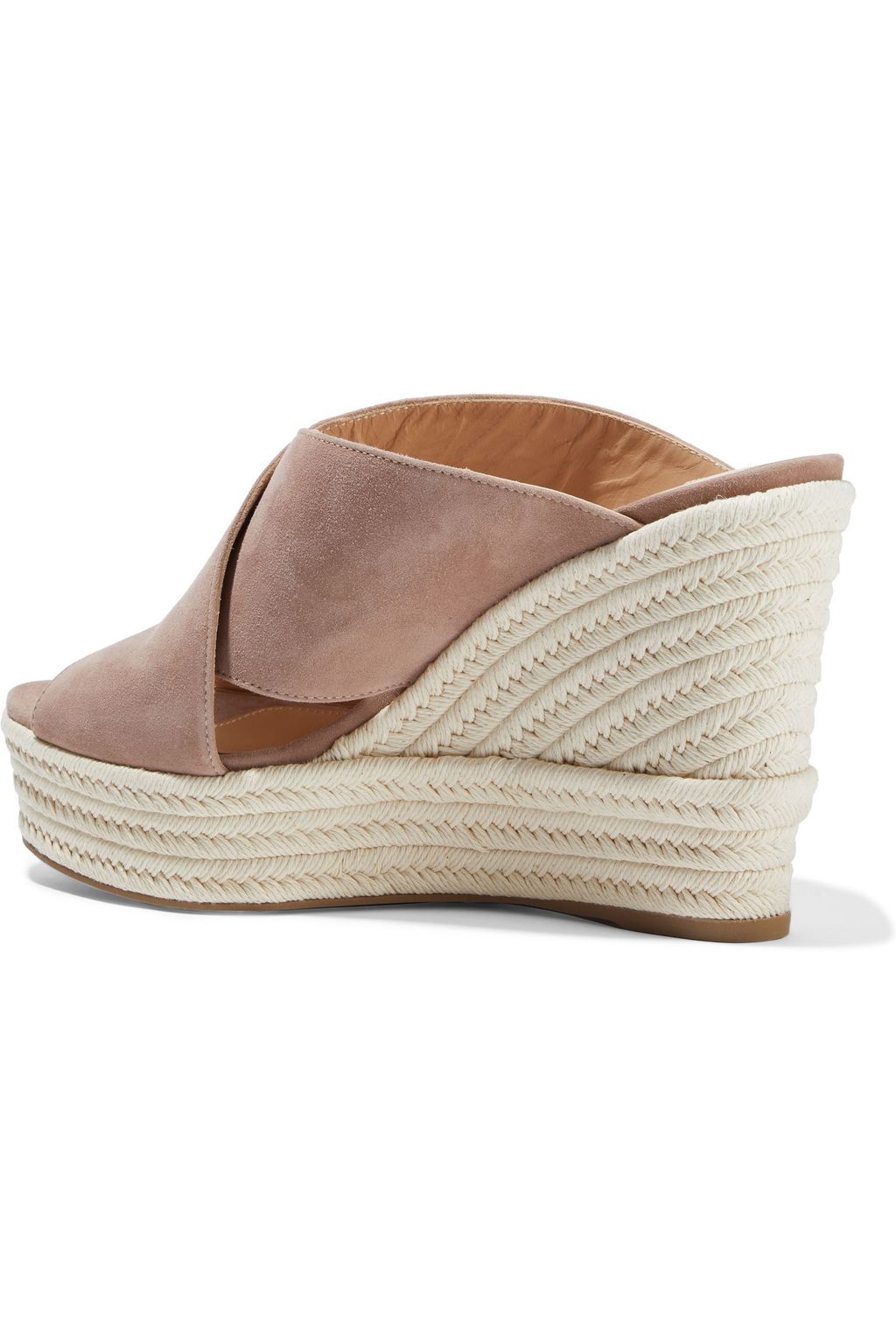 SERGIO ROSSI sr Pantelleria suede wedge espadrille sandals