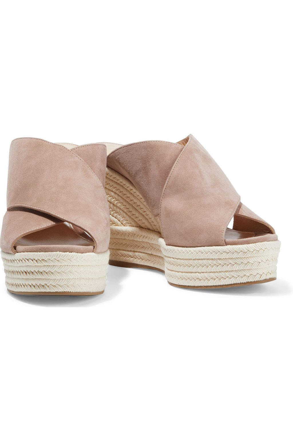 SERGIO ROSSI sr Pantelleria suede wedge espadrille sandals