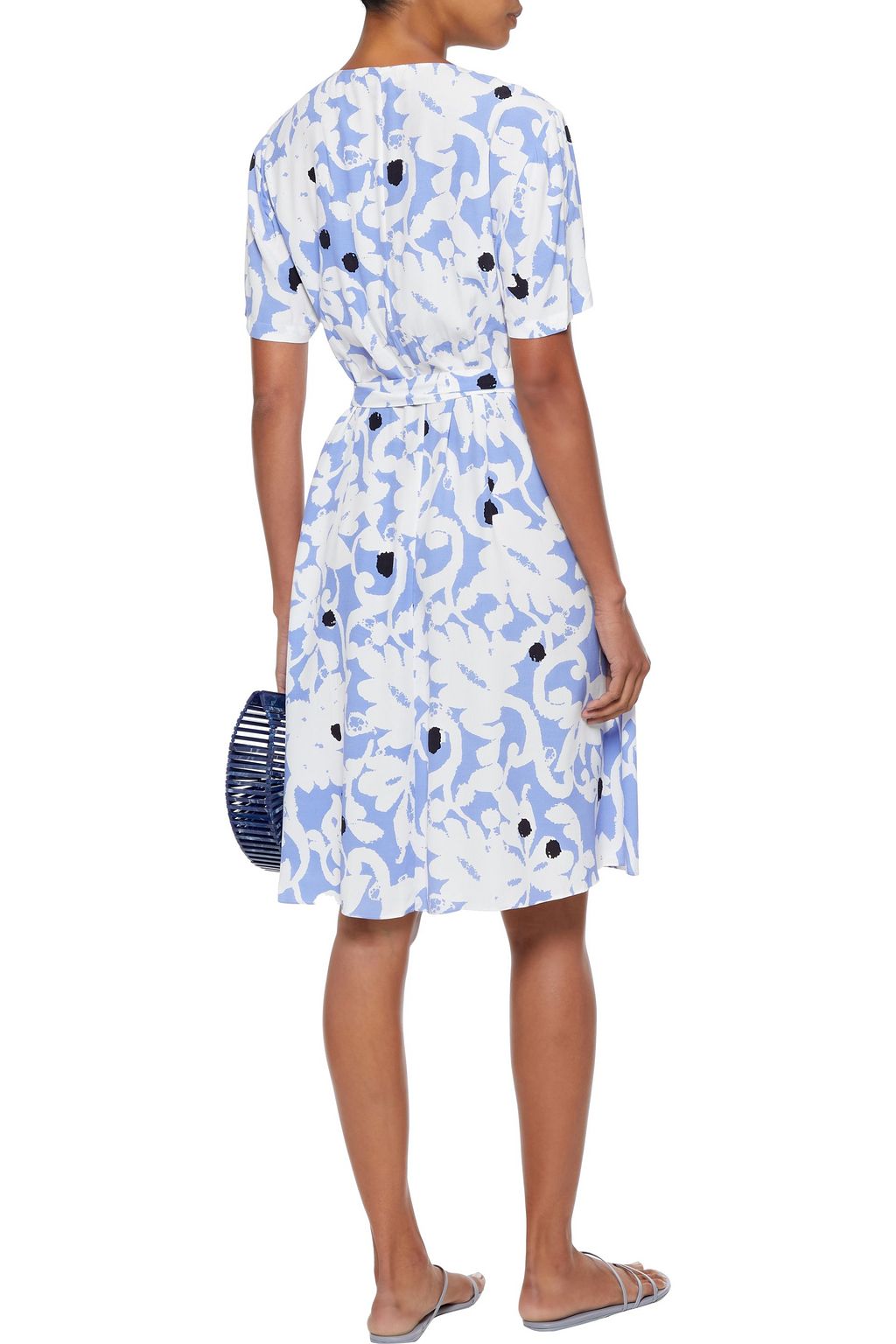 DIANE VON FURSTENBERG Saville gestreiftes Mini-Wickelkleid aus Crêpe de Chine