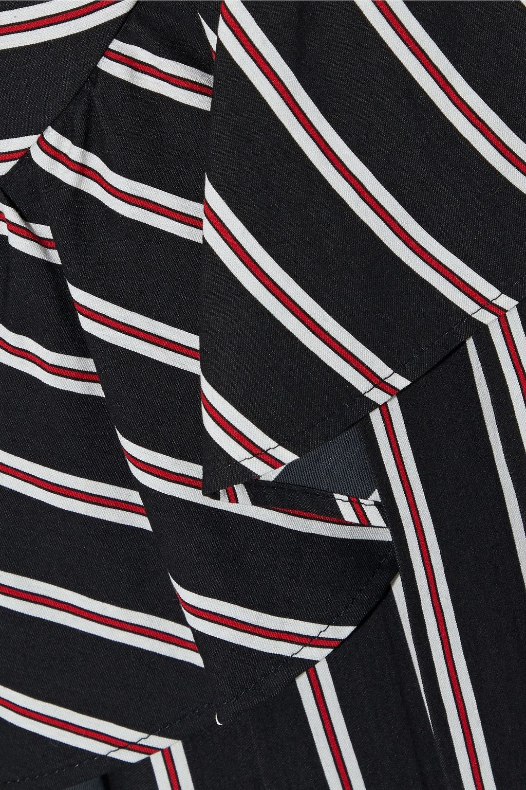 LOVE MOSCHINO Ruffled striped twill mini skirt
