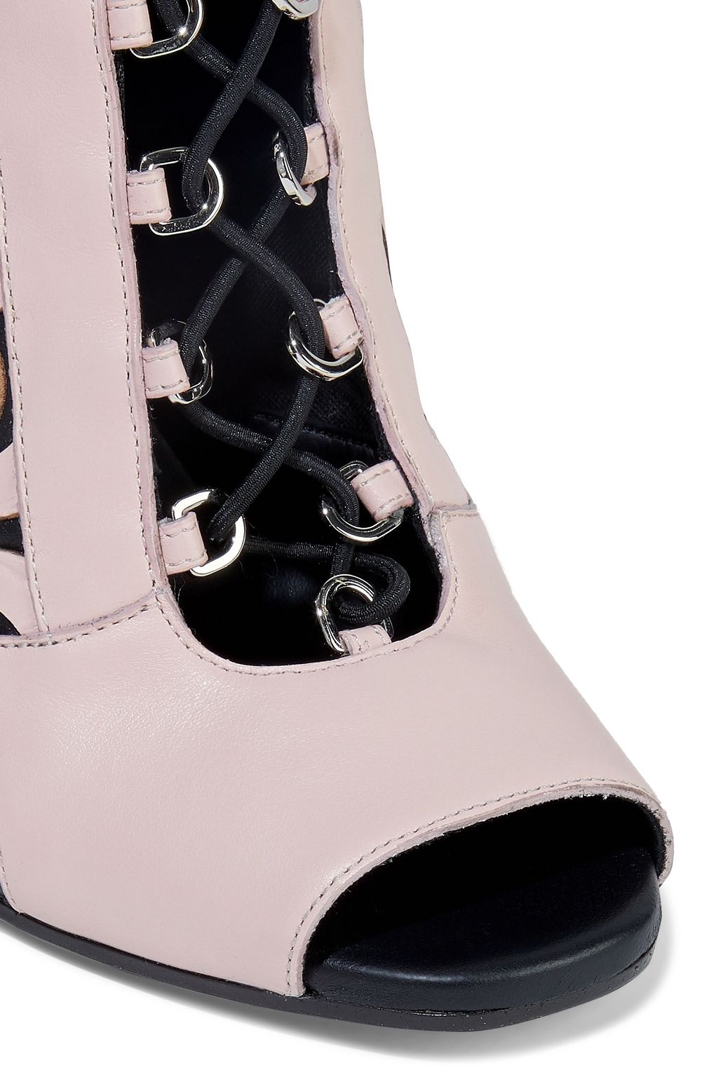 BALMAIN Campbell lace-up laser-cut leather thigh boots