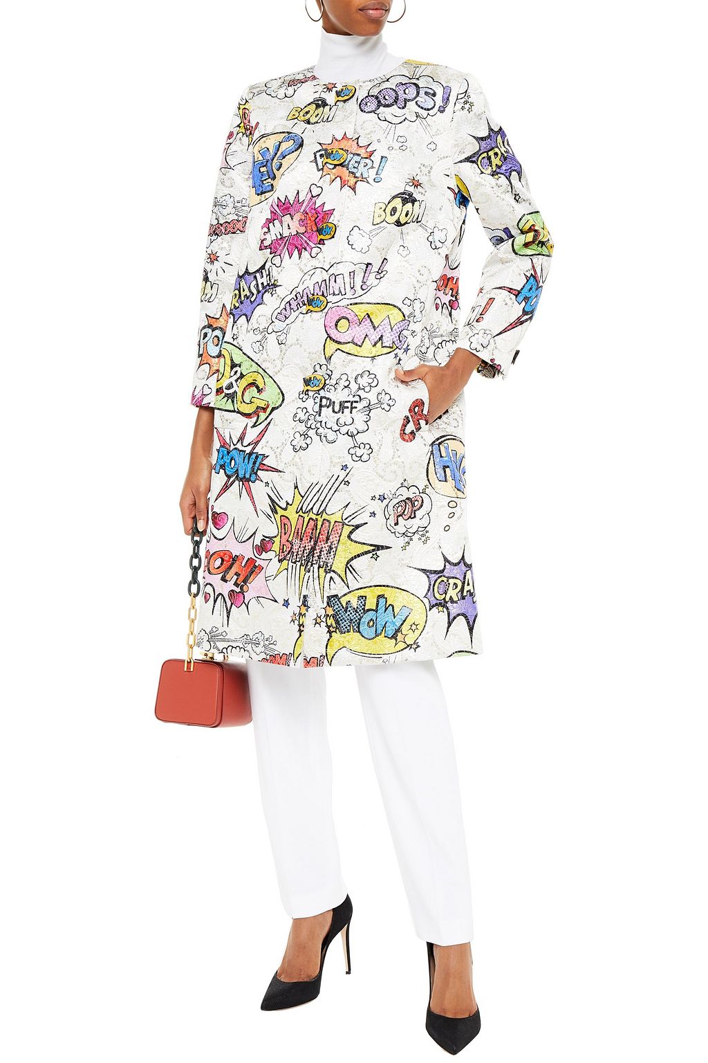 DOLCE&GABBANA Printed metallic cotton-blend brocade coat