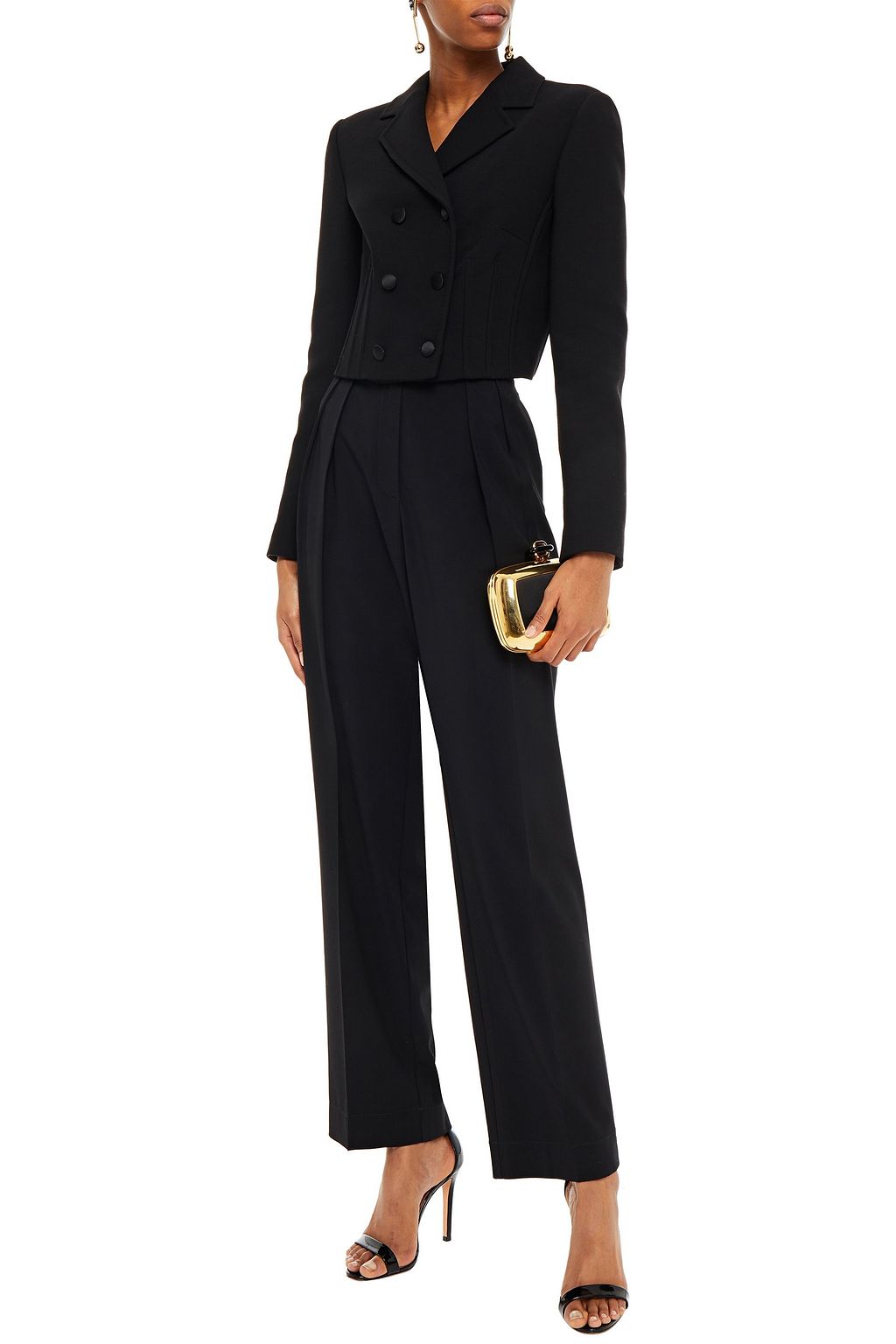 DOLCE&GABBANA Cropped wool-blend crepe blazer