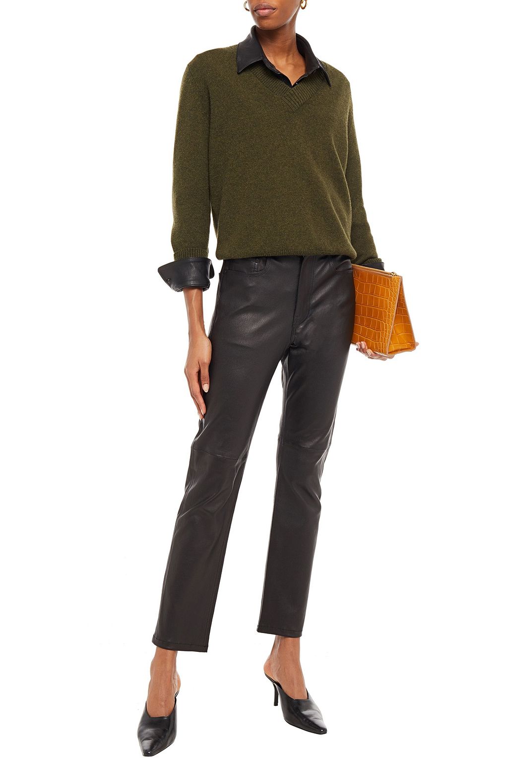 JOSEPH Leather slim-leg pants