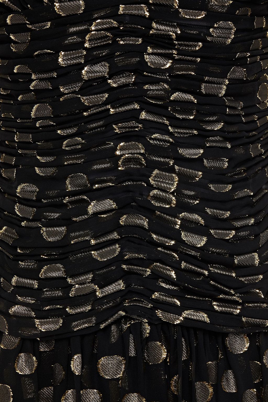 DOLCE&GABBANA Ruched polka-dot metallic fil coupé silk-blend dress