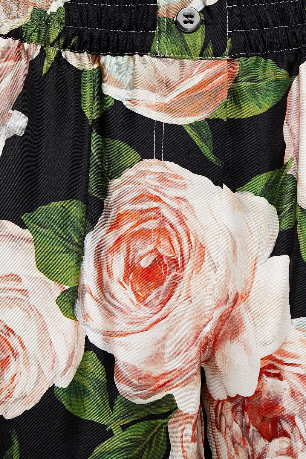 DOLCE&GABBANA Floral-print silk-twill tapered pants