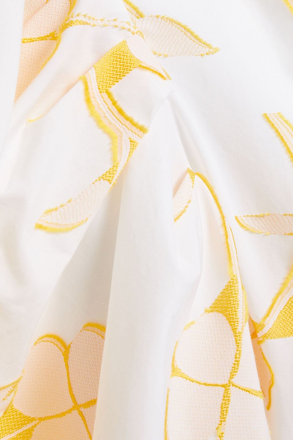 OSCAR DE LA RENTA Wrap-effect fil coupé cotton-blend midi dress