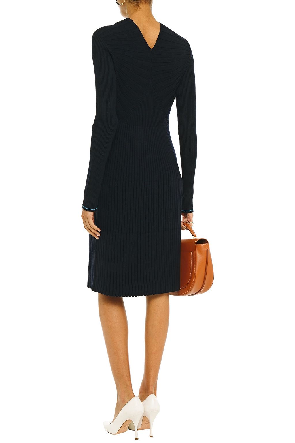 VICTORIA BECKHAM Ribbed wool-blend dress