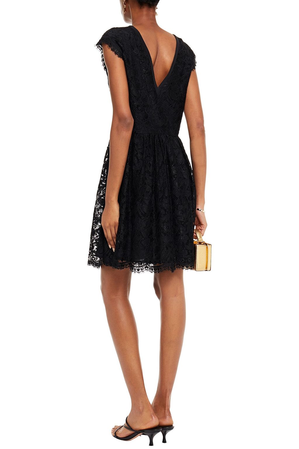 PUCCI Pleated Chantilly lace mini dress