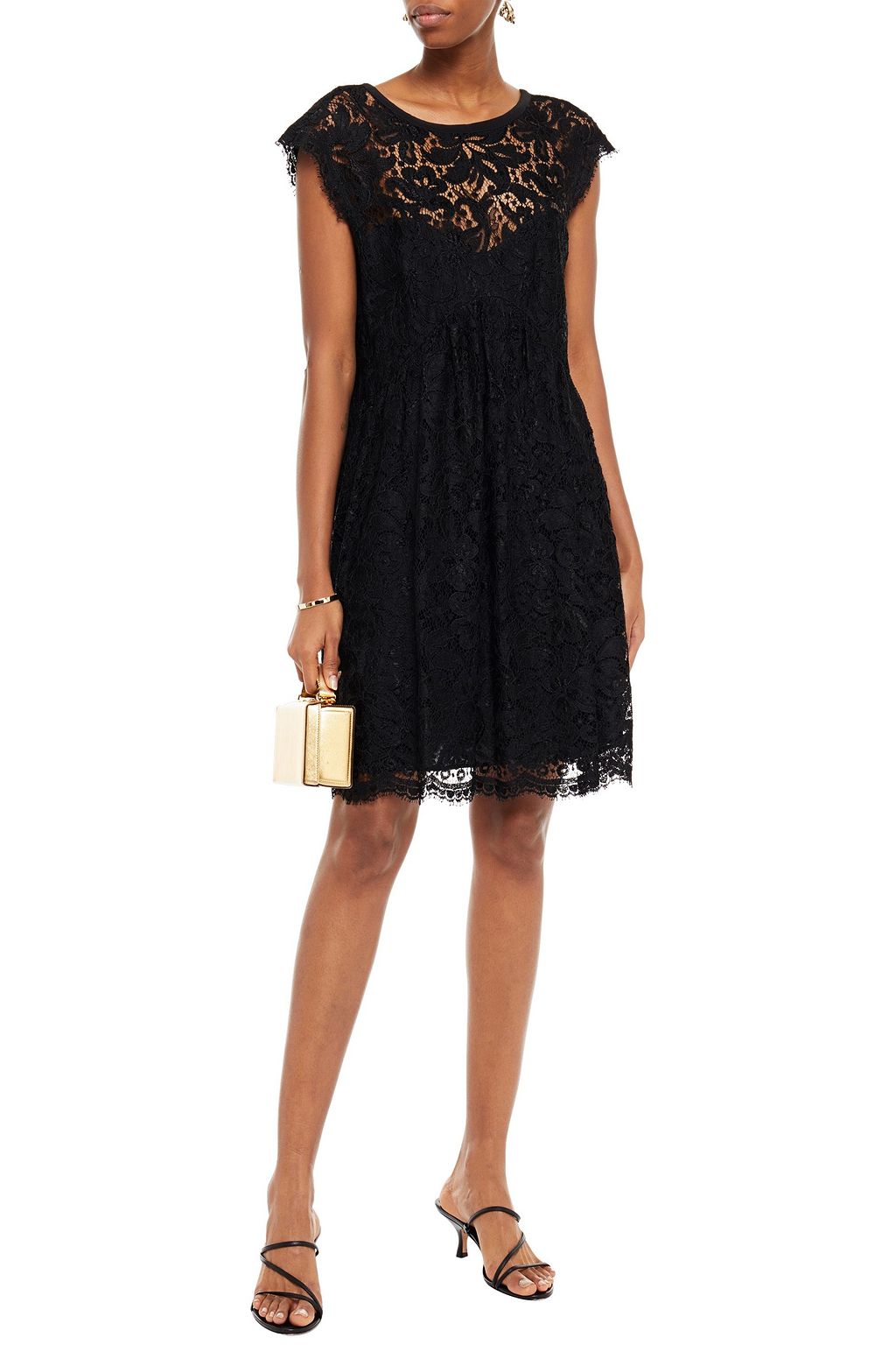PUCCI Pleated Chantilly lace mini dress