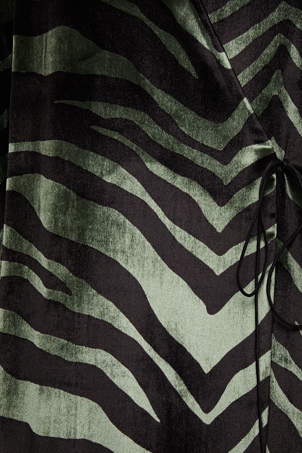 MICHELLE MASON Zebra-print velvet mini wrap dress