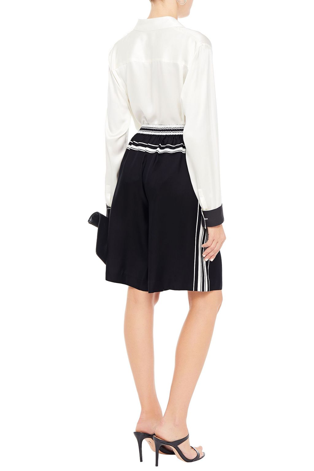 RAG & BONE Striped silk-blend satin-twill shorts
