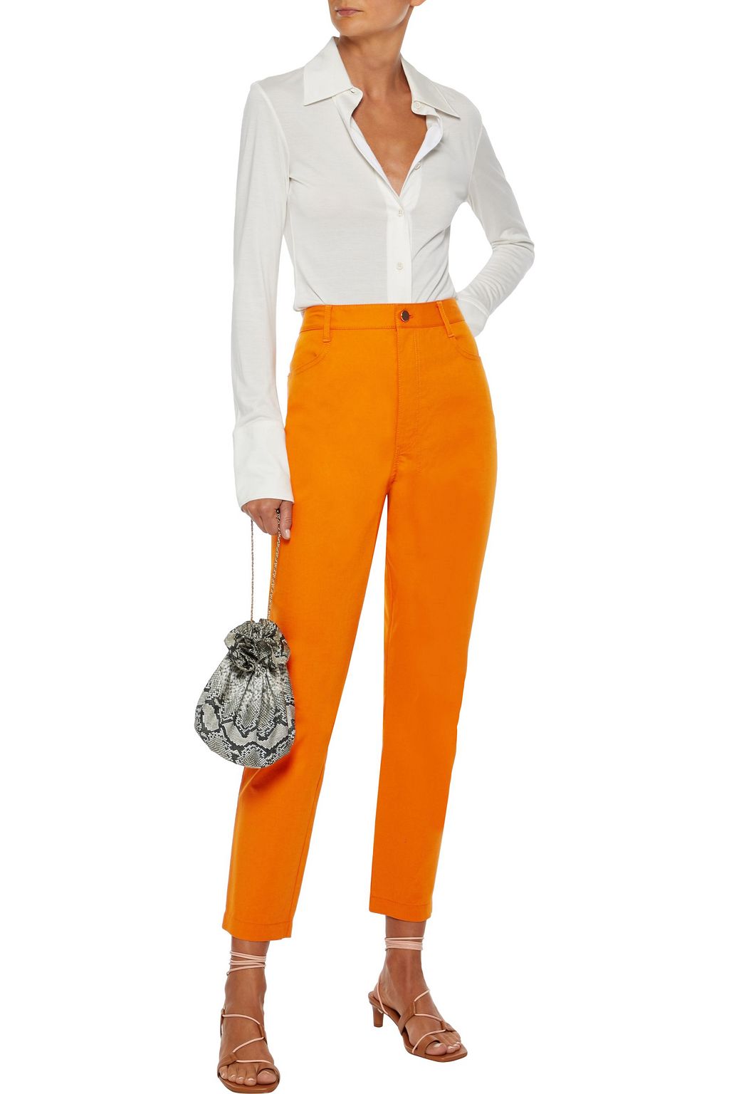 DIANE VON FURSTENBERG Reggie cropped stretch-cotton slim-leg pants