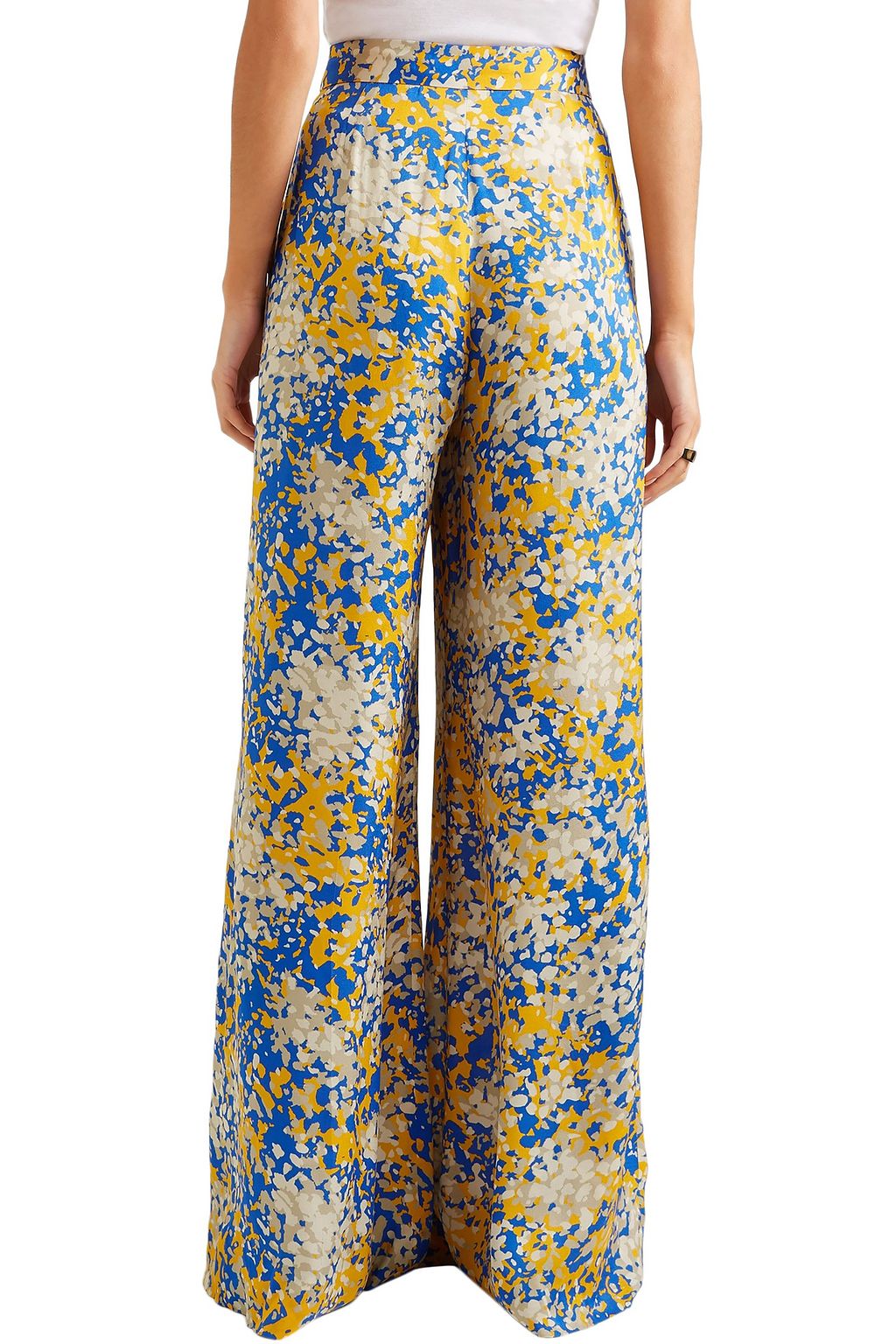 STELLA MCCARTNEY Printed crepe de chine wide-leg pants