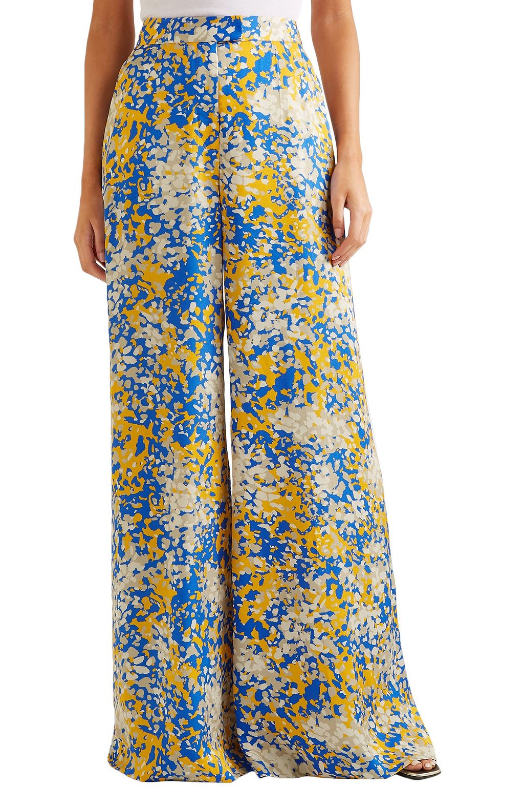 STELLA MCCARTNEY Printed crepe de chine wide-leg pants