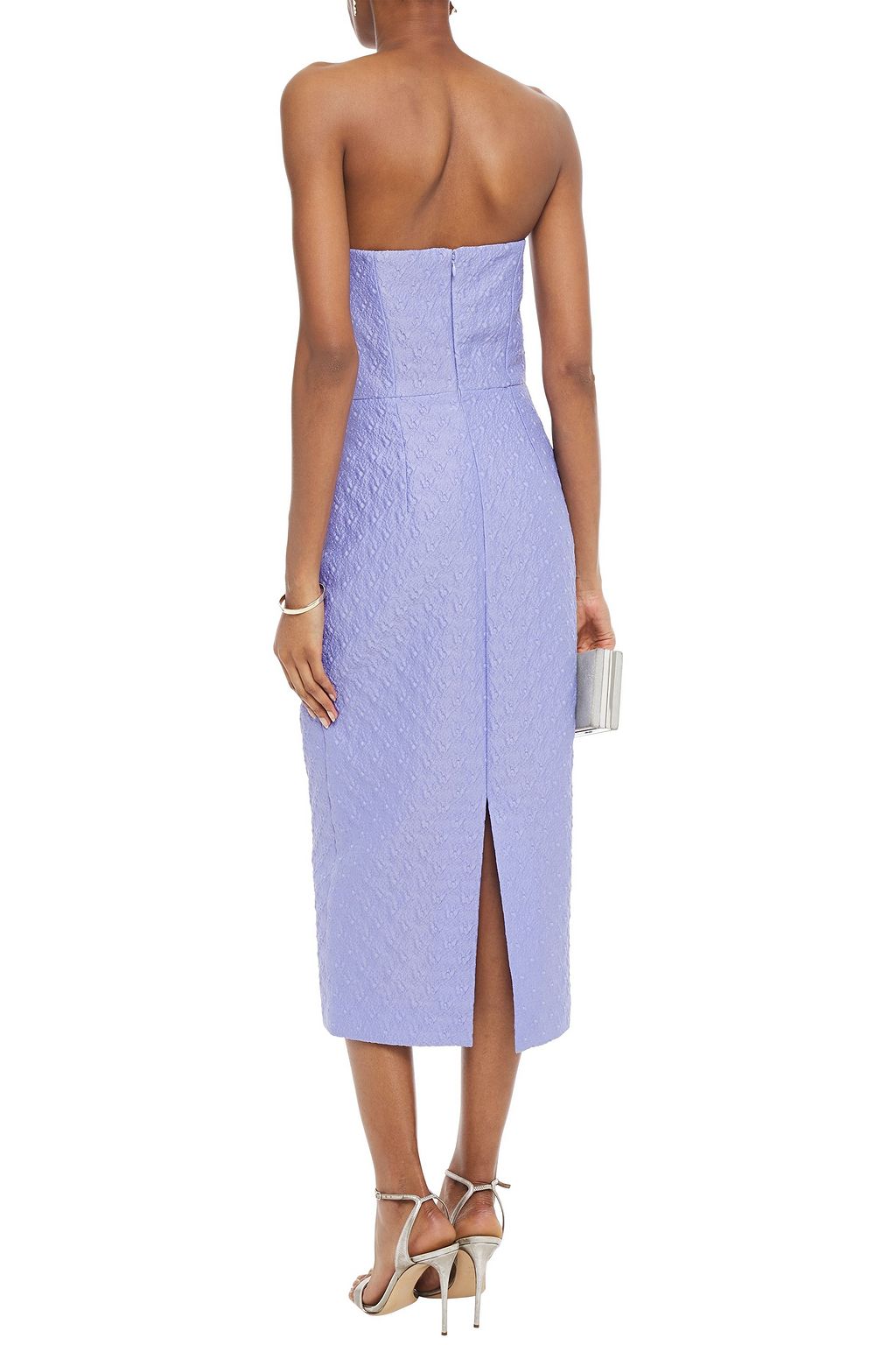 EMILIA WICKSTEAD Novia strapless floral-jacquard midi dress