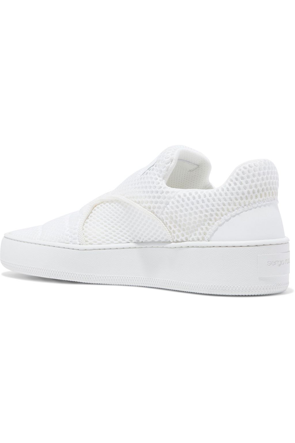 SERGIO ROSSI Tribute leather-trimmed mesh slip-on sneakers