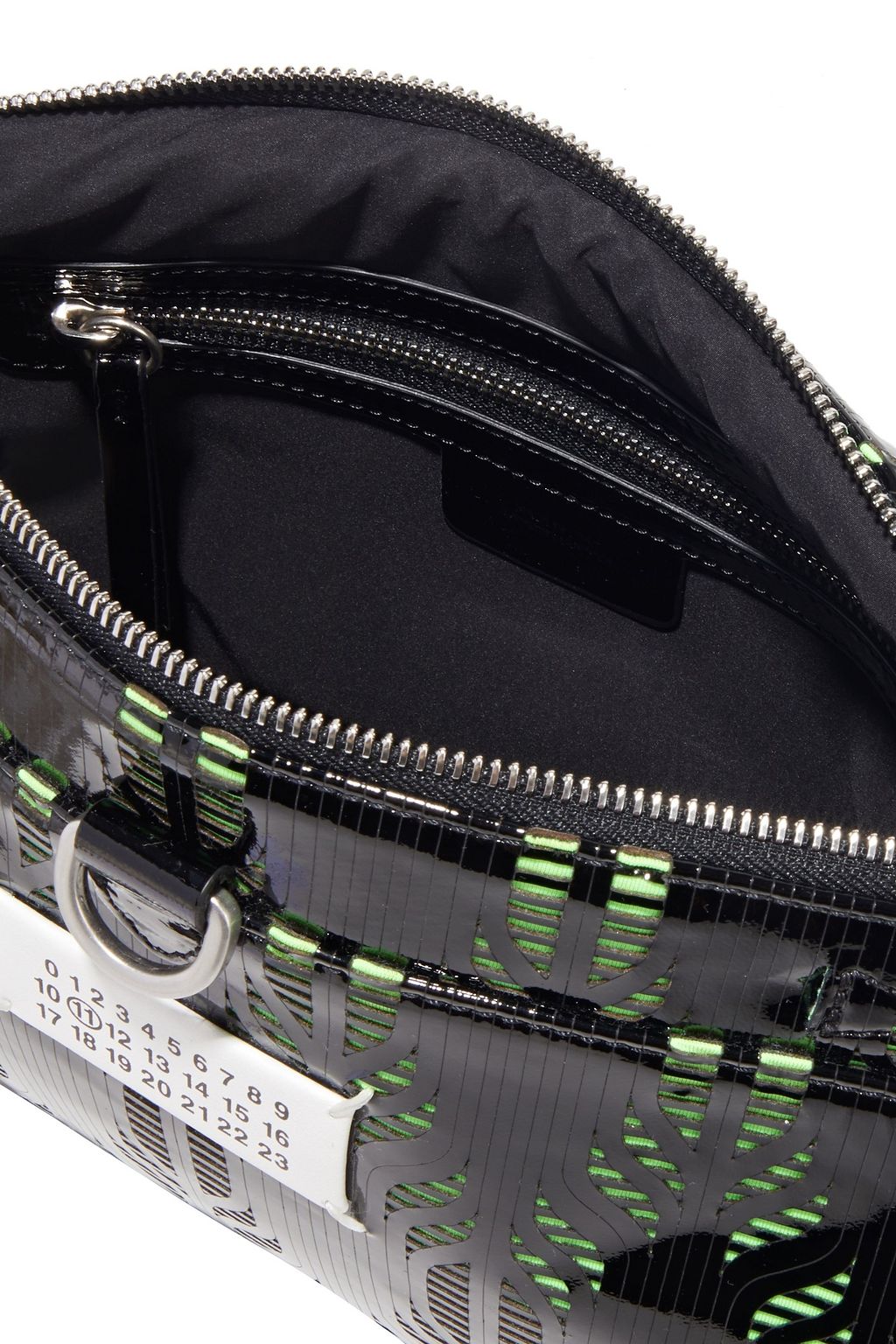 MAISON MARGIELA Laser-cut faux patent-leather and scuba shoulder bag