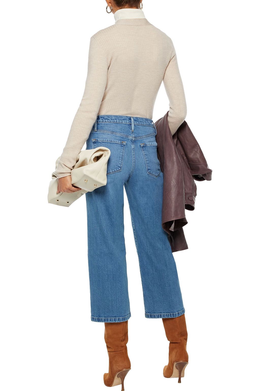 Wide Crop high-rise wide-leg jeans 