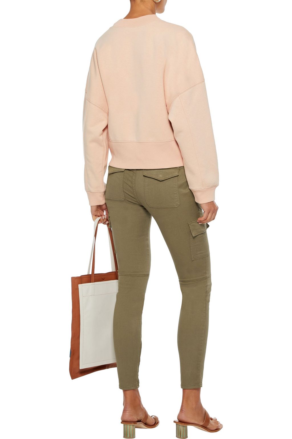 FRAME Cargo Skinny cropped cotton-blend twill skinny pants