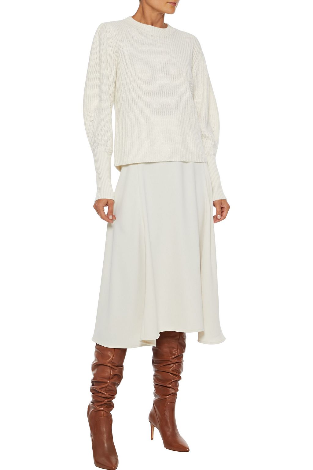 IRIS & INK Giovanna gathered leather knee boots