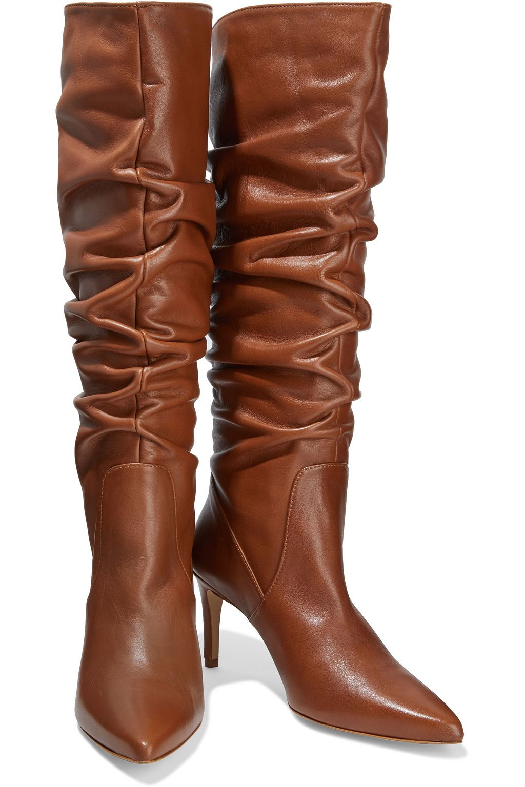 IRIS & INK Giovanna gathered leather knee boots