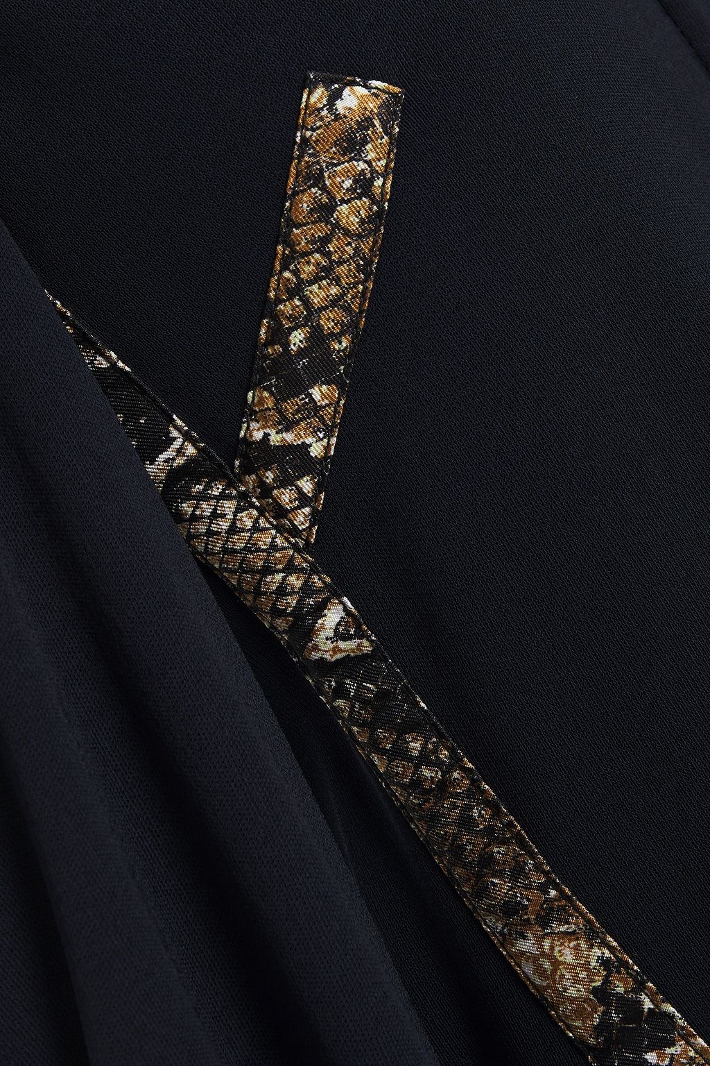 VICTORIA BECKHAM Snake-print twill-trimmed stretch-jersey shirt