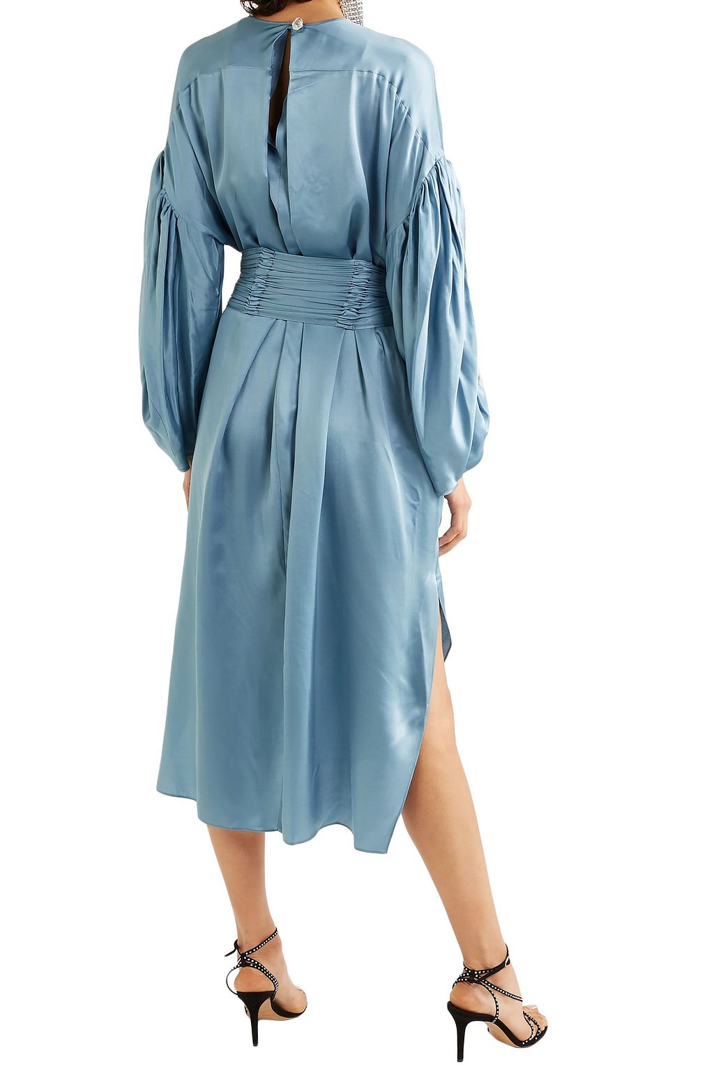 NACKIYÉ Nightingale silk and wool-blend satin midi dress