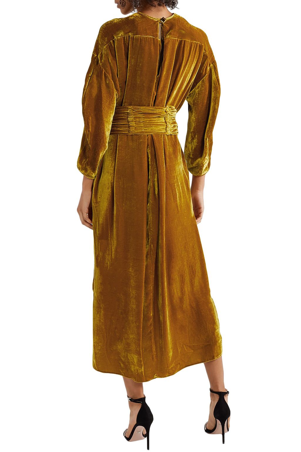 NACKIYÉ Topkapi belted velvet midi dress