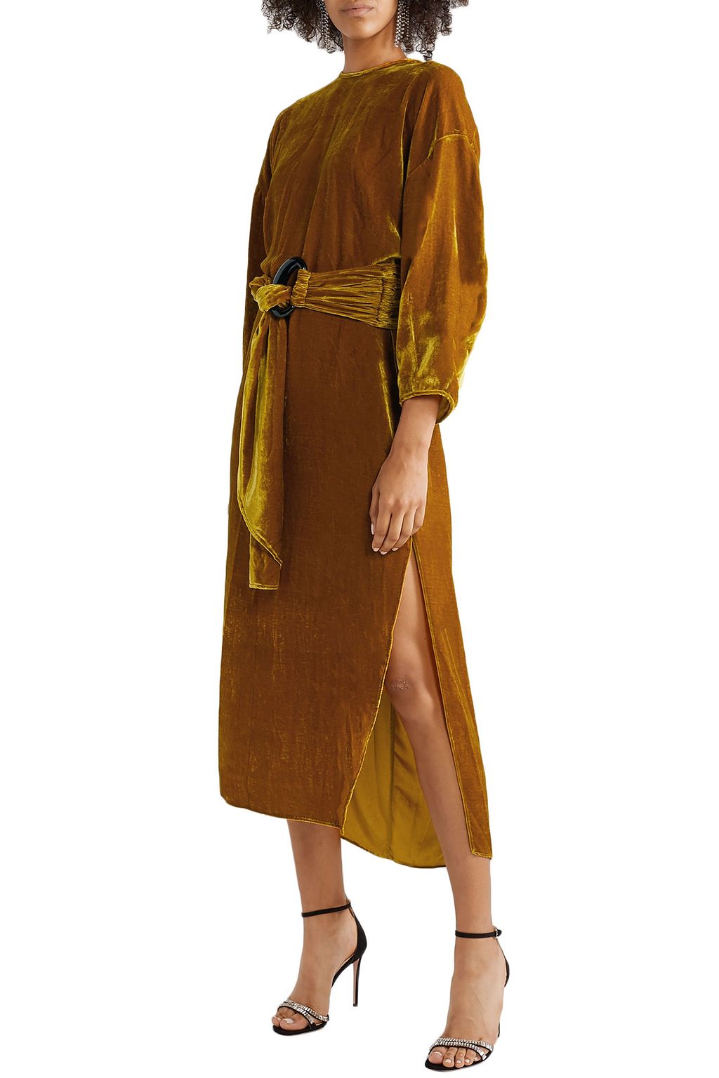 NACKIYÉ Topkapi belted velvet midi dress
