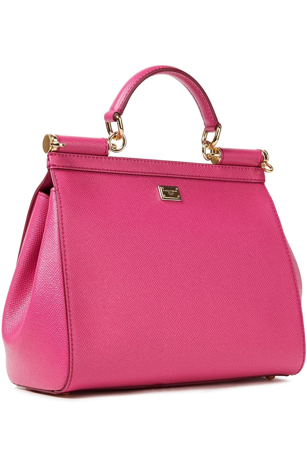 DOLCE&GABBANA Sicily embellished textured-leather shoulder bag