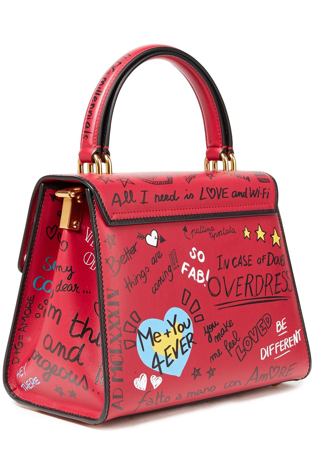 DOLCE&GABBANA Welcome printed leather tote