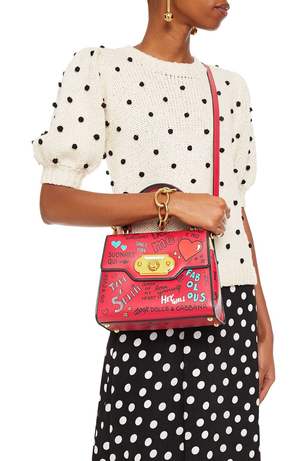DOLCE&GABBANA Welcome printed leather tote